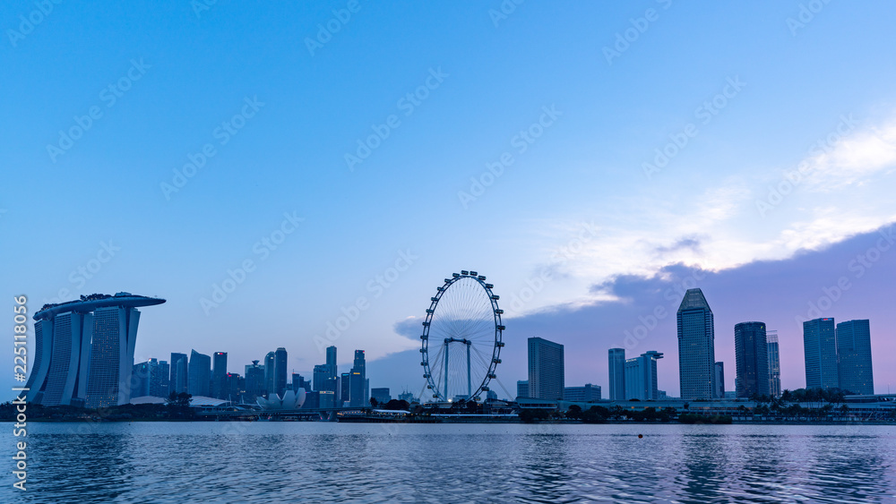 Singapore Skyline before sunset