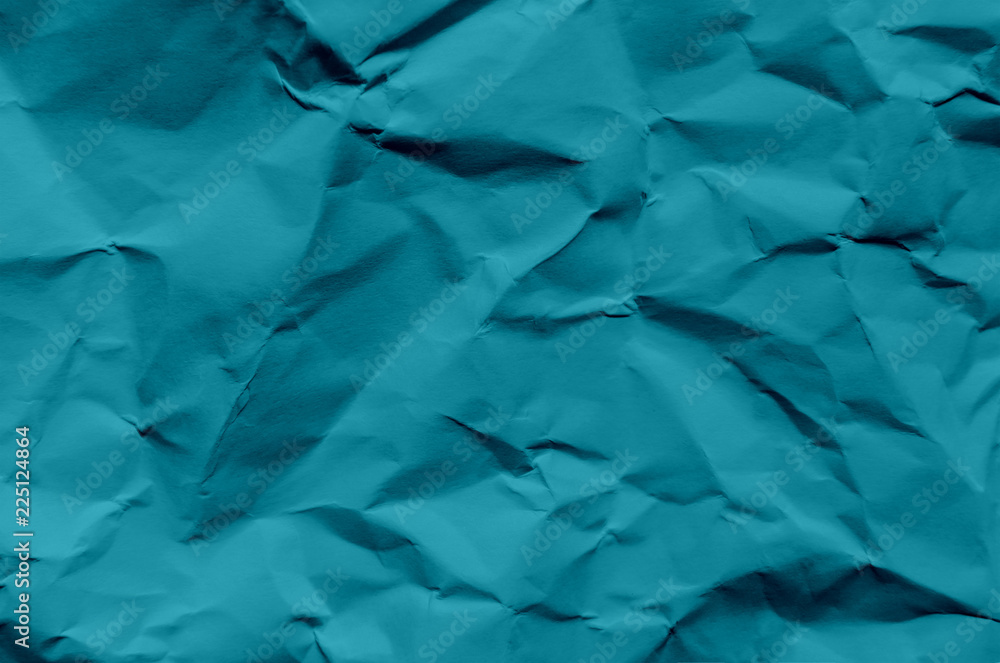 Obraz premium Blue and vintage background by crumpled paper texture and free space for text.