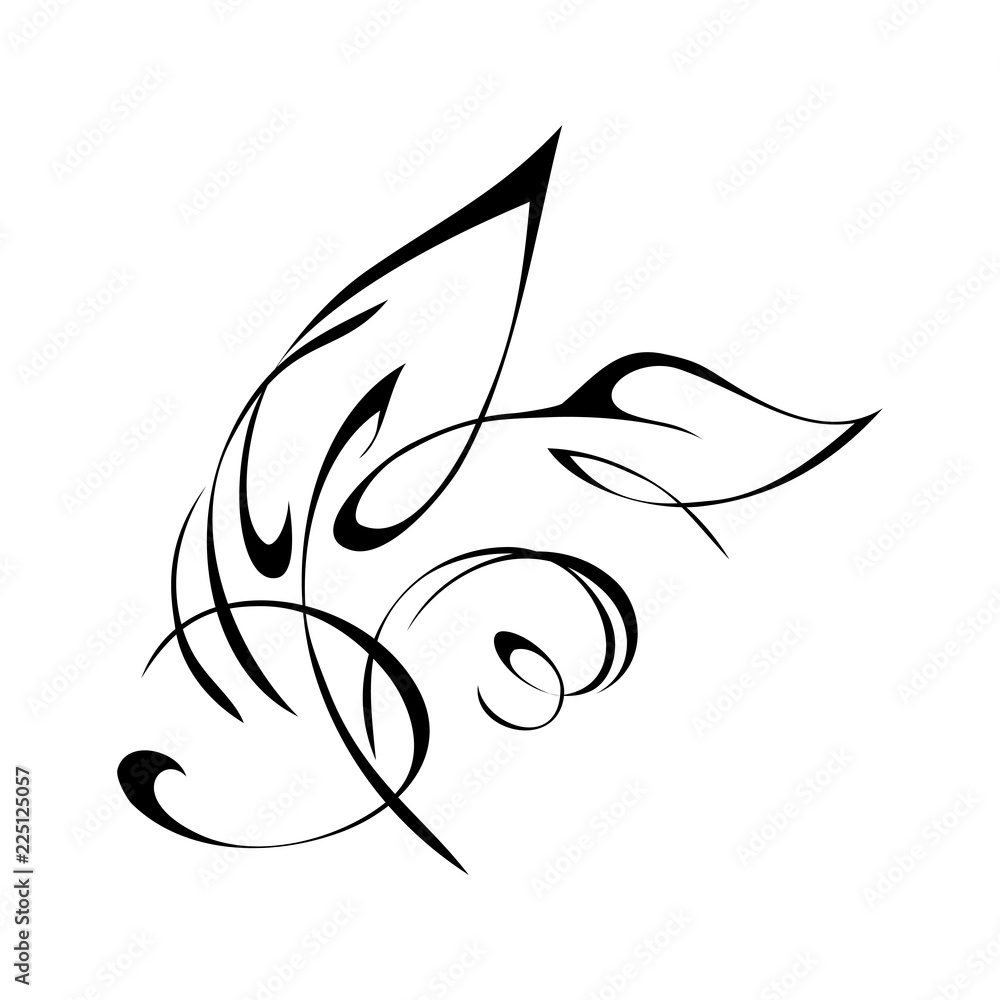ornament 333. leafy ornament in black lines on white background ornament 333. leafy ornament in black lines on white background