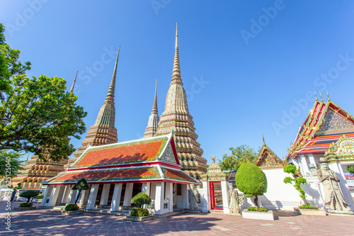 Wat Pho is a Buddhist temple in Phra Nakhon district, Bangkok, Thailand. It is located in the Rattanakosin district directly adjacent to the Grand Palace. © Southtownboy Studio