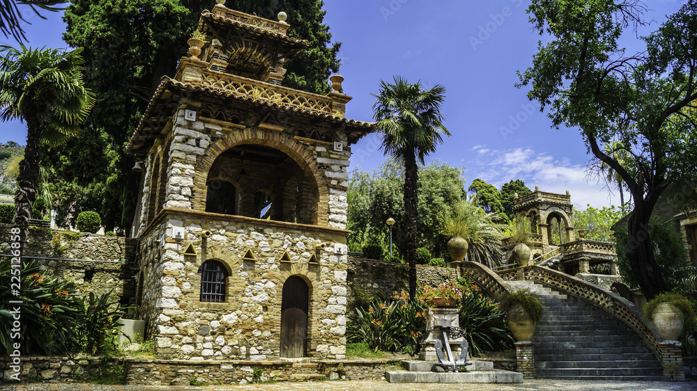 Obraz premium City Park of Taormina, Sicily, Italy