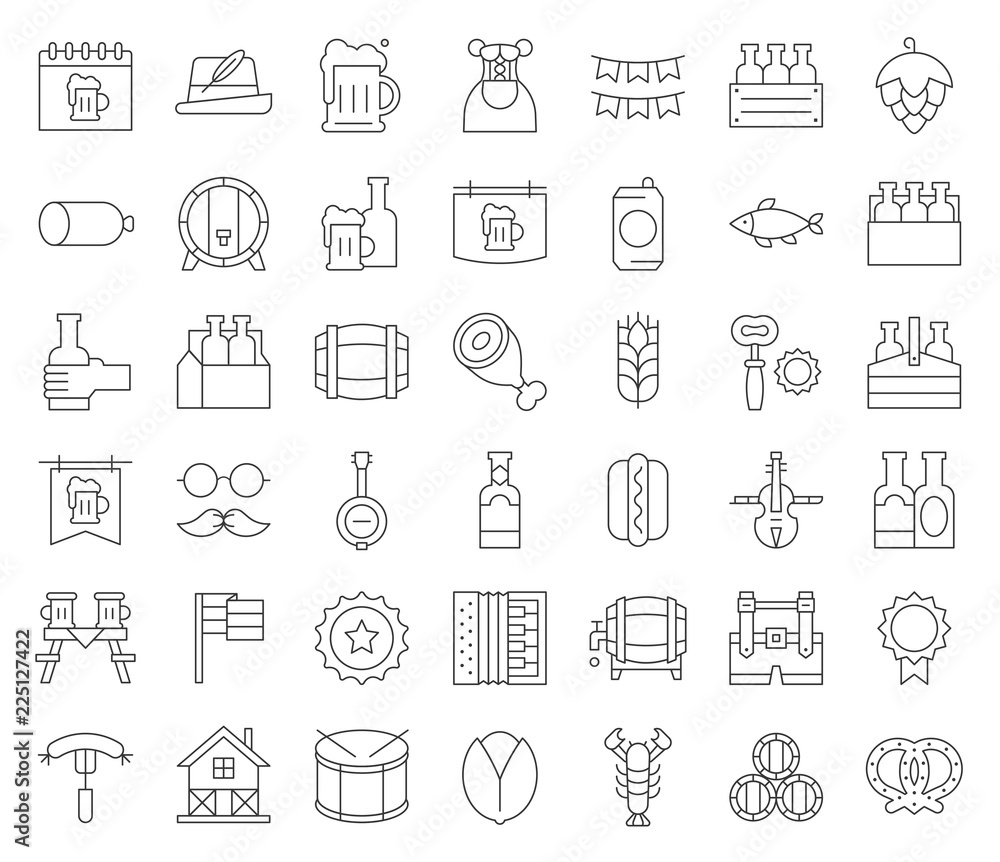 Beer and October festival related icon Beer and October festival related icon