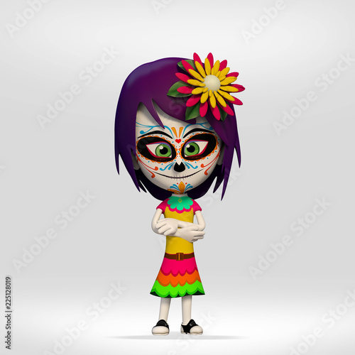  Day of the Dead  girl dressed as a Mexican skull