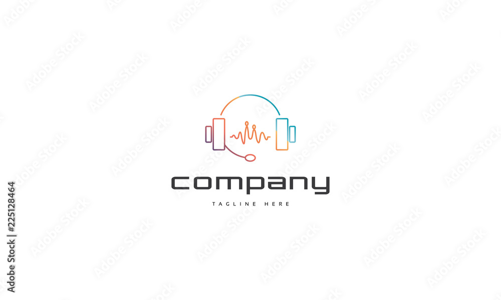 Music Wave vector logo image Music Wave vector logo image