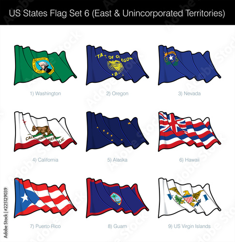 US States Flag Set - East and Free Associated