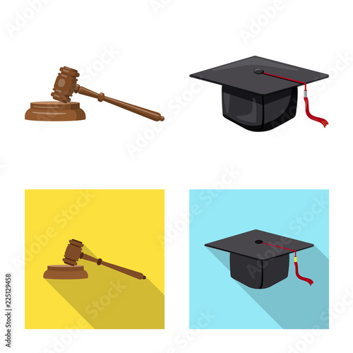 Isolated object of law and lawyer symbol. Set of law and justice vector icon for stock.