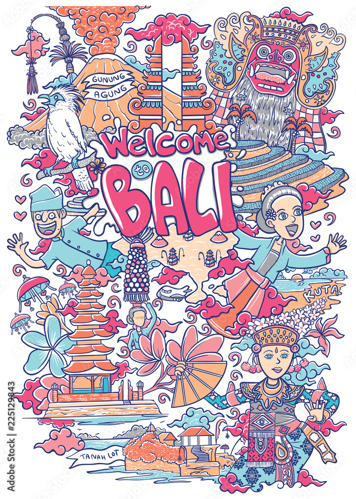 welcome to bali illustration