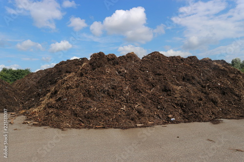 Fotografi Biowaste and green waste composting windrows