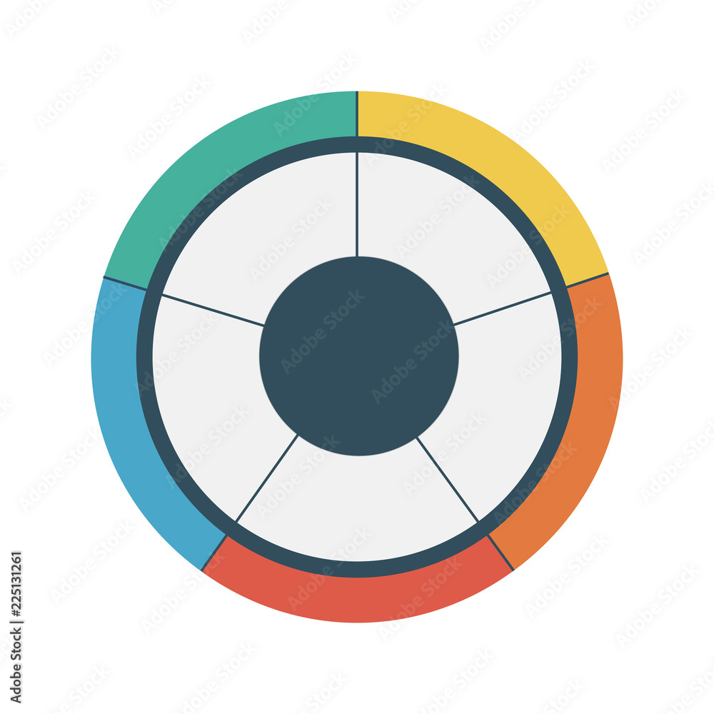 Pie chart circle infographic template with 5 options. Business concept. Vector illustration. Pie chart circle infographic template with 5 options. Business concept. Vector illustration.