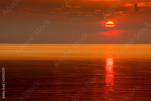 Red Sunrise on Lake Erie