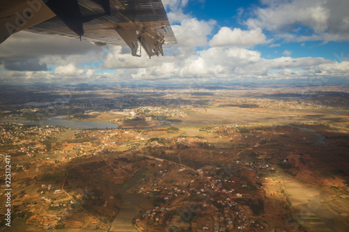 View from plane over the landscape Madagascar photo