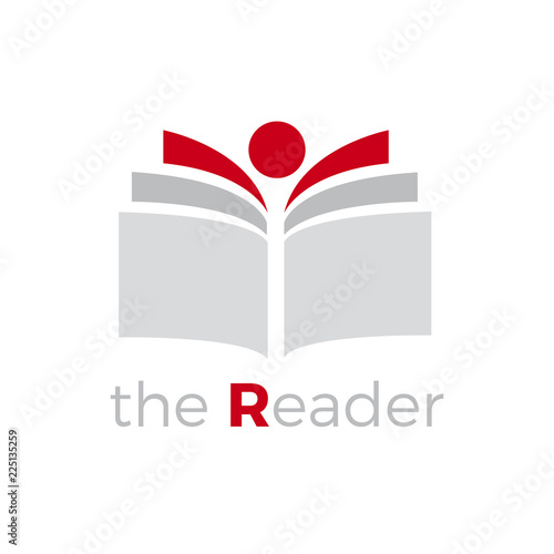 Creative logo of a abstract book reader. Vector isolated abstract illustration