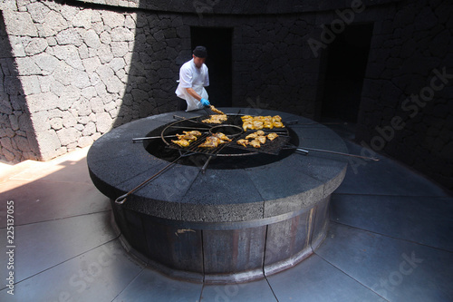 Timanfaya National Park - Giant barbecue / Lanzarote / Canarias /Spain photo