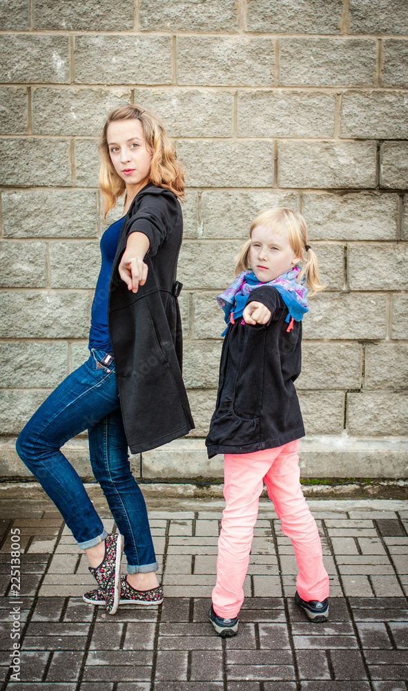 The two cutied sisters on the street The two cutied sisters on the street