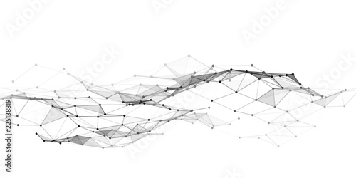 Abstract technology background. Science background. Big data. Background vector. Plexus effect. Network connection structure. Vector illustration.