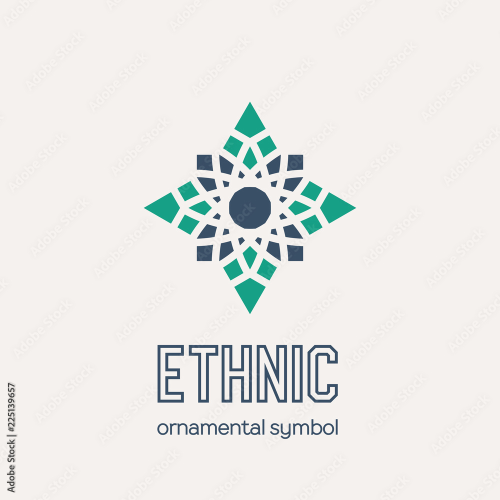 Vector mosaic ethnic emblem Vector mosaic ethnic emblem
