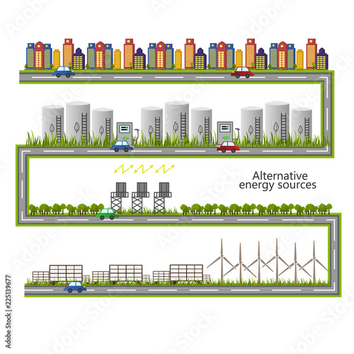 renewable energy. alternative energy sources icon. Ecological concept . Vecto