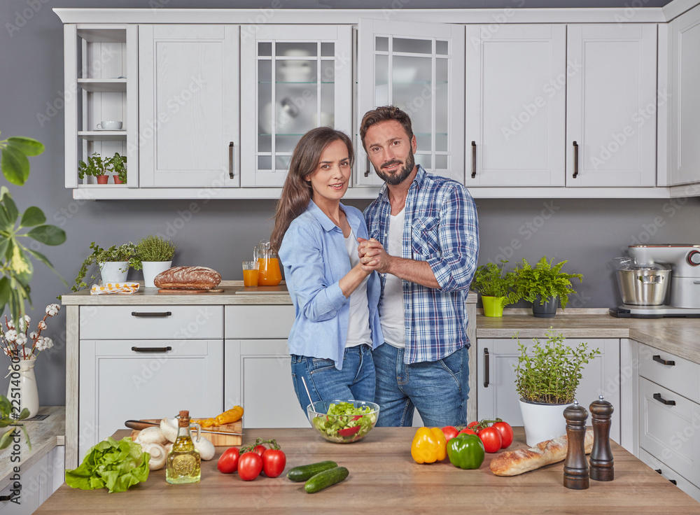 Couple in love in the kitchen Couple in love in the kitchen