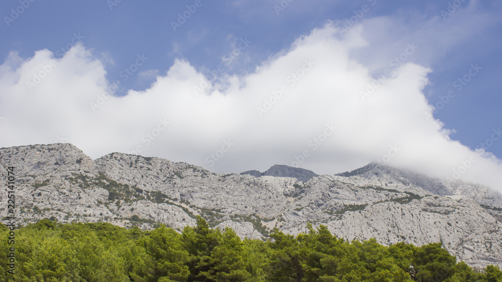 Biokovo Mountains - view from Brela. Biokovo Mountains - view from Brela.
