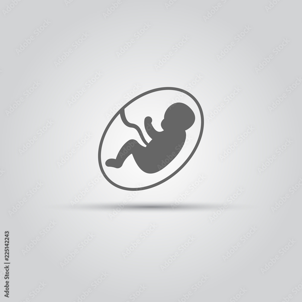 Silhouette of child in womb isolated vector sign Silhouette of child in womb isolated vector sign