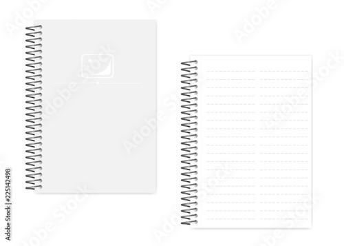 Wire bound spiral A5 note book with side perforation sheets, template