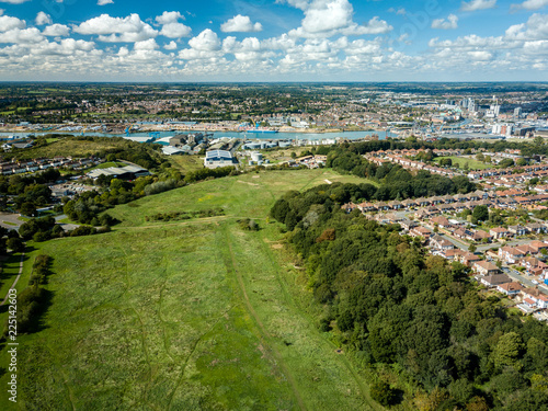 Fotografie Aerial view of suburban houses in Ipswich, UK
