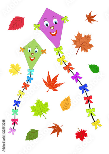 Drachen Herbst Blätter