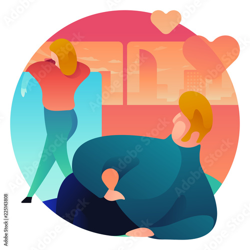 Man checking out woman