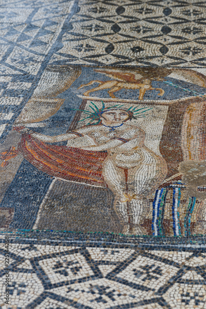 Ancient roman Volubils ruins and mosaics