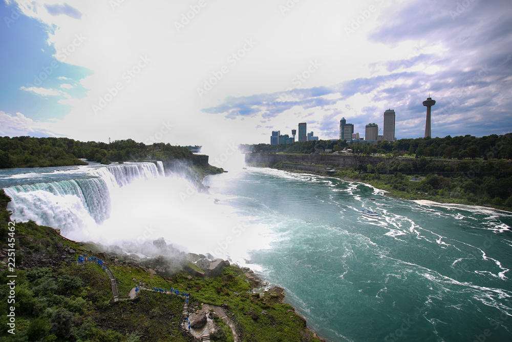 Niagara falls between United States of America and Canada from New York State, USA Niagara falls between United States of America and Canada from New York State, USA