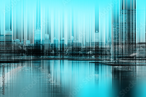 Abstract concept of blurred city skyline