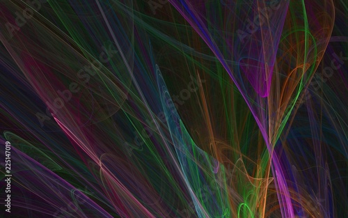 multicolors abstract laser strokes on black background