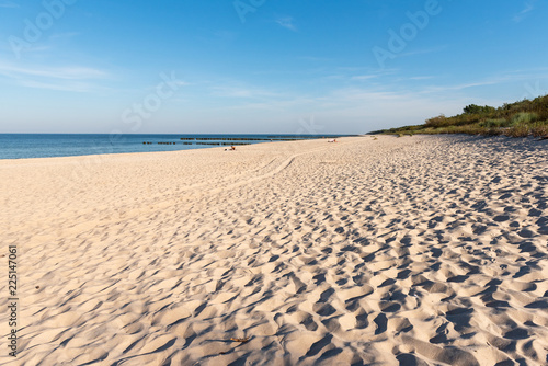 White sand and beautiful beach. Baltic Sea. Poland