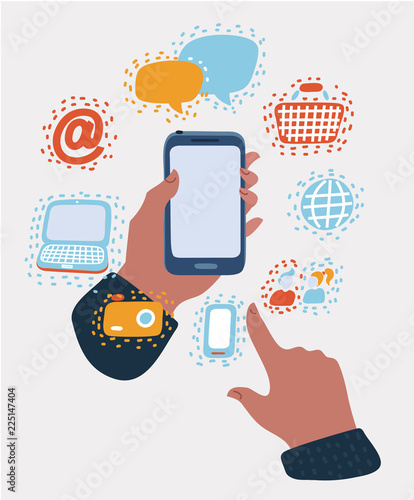 Digital marketing media in virtual screen.