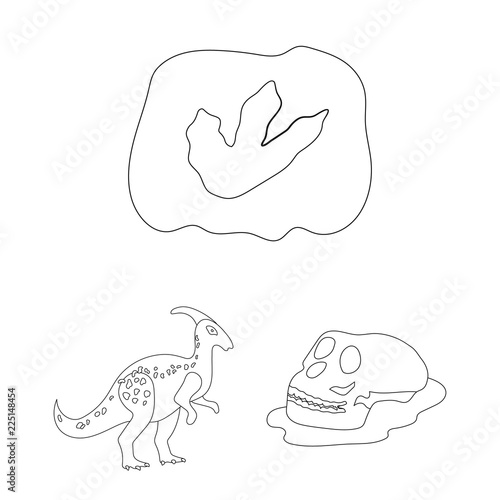 Different dinosaurs outline icons in set collection for design. Prehistoric animal vector symbol stock web illustration.