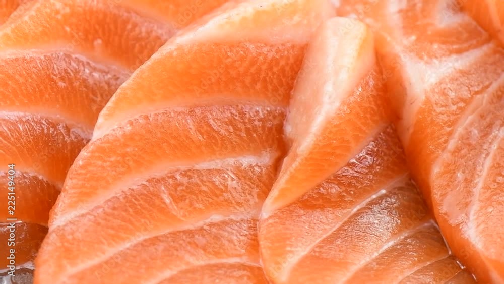 uncooked fresh salmon slice rotation uncooked fresh salmon slice rotation