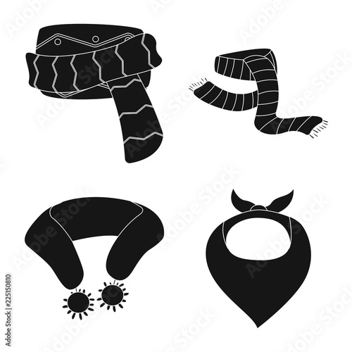 Isolated object of scarf and shawl icon. Set of scarf and accessory stock symbol for web.