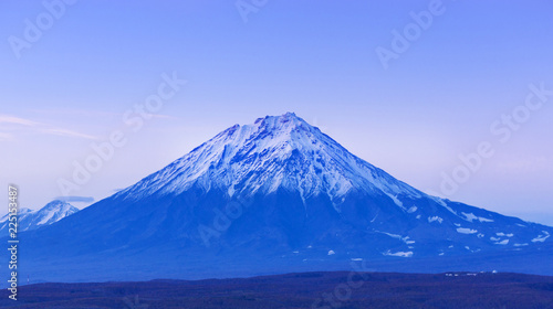 Avachinsky volcano in Kamchatka in the evening after sunset