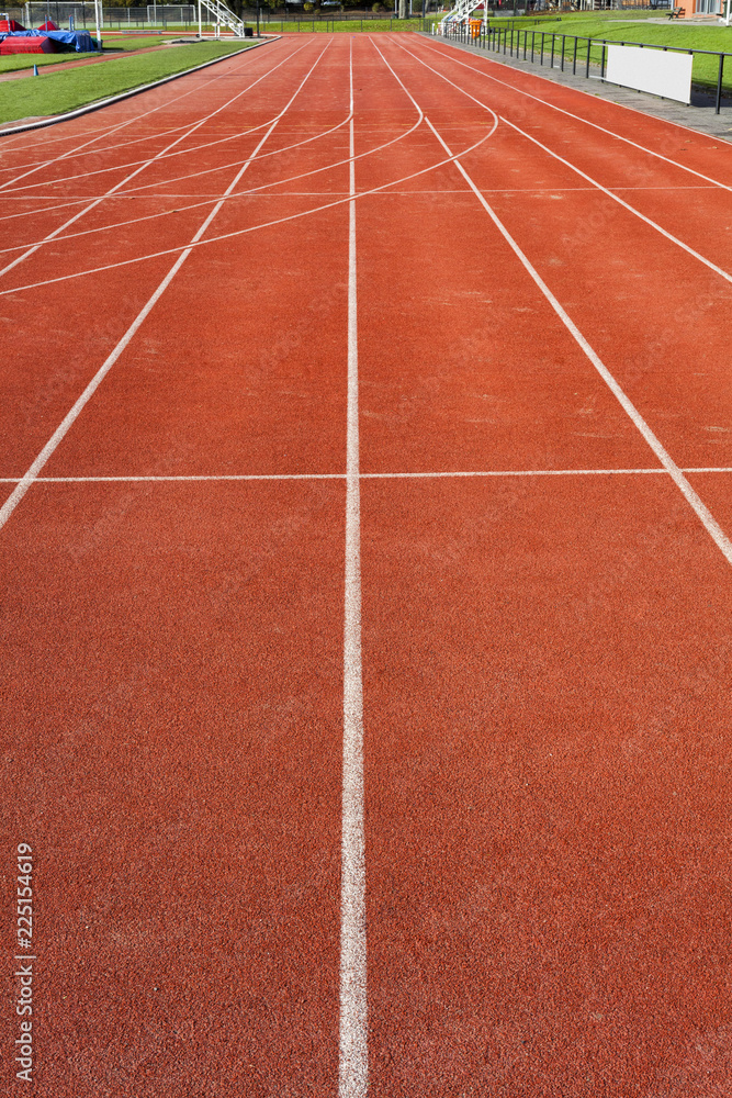 Athletics track on the public stadium