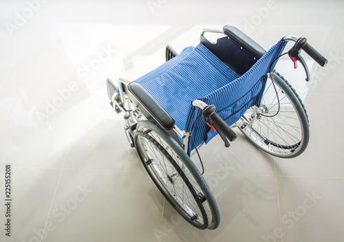 A wheelchair, top view photo