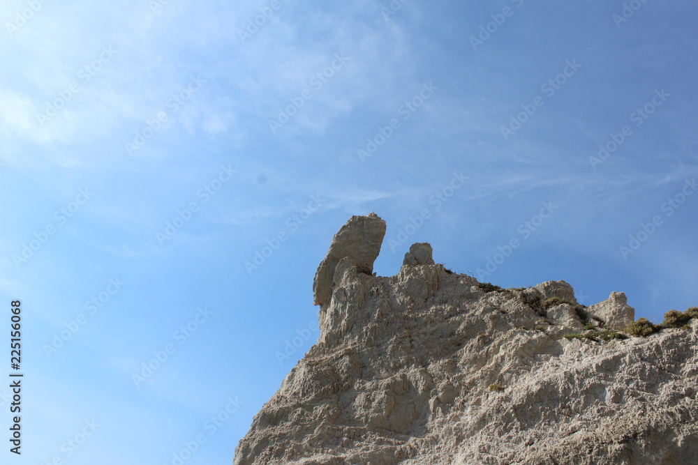 interesting rock and blue sky
