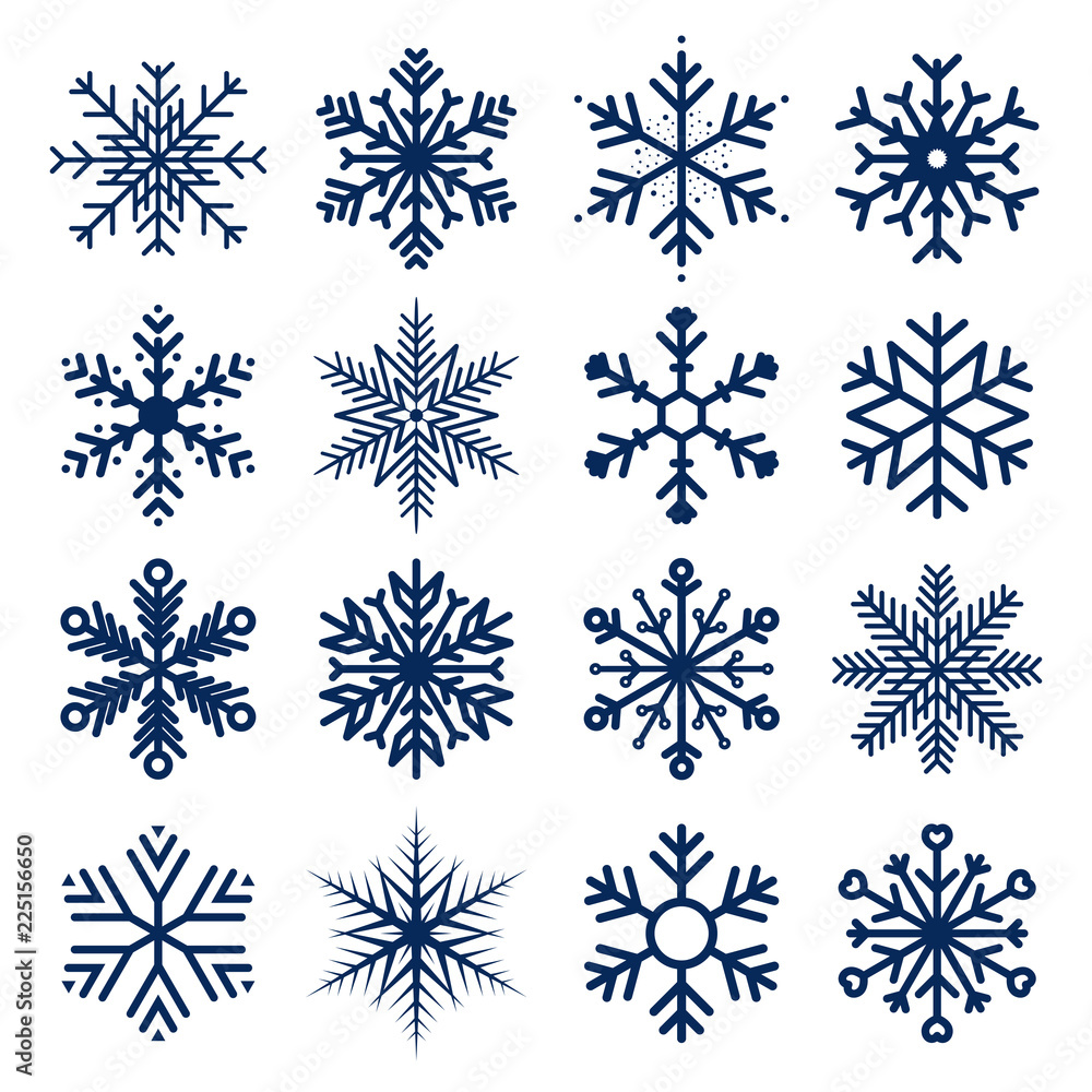 Vector snowflakes icons. Set of snowflakes texture Vector snowflakes icons. Set of snowflakes texture