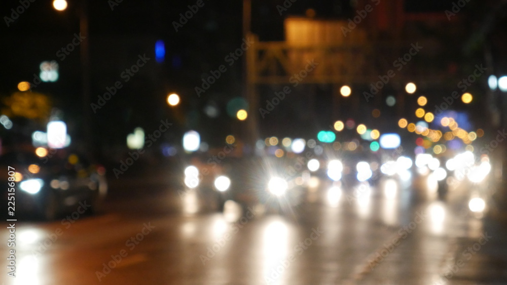 blurred road view at night
