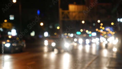 blurred road view at night
