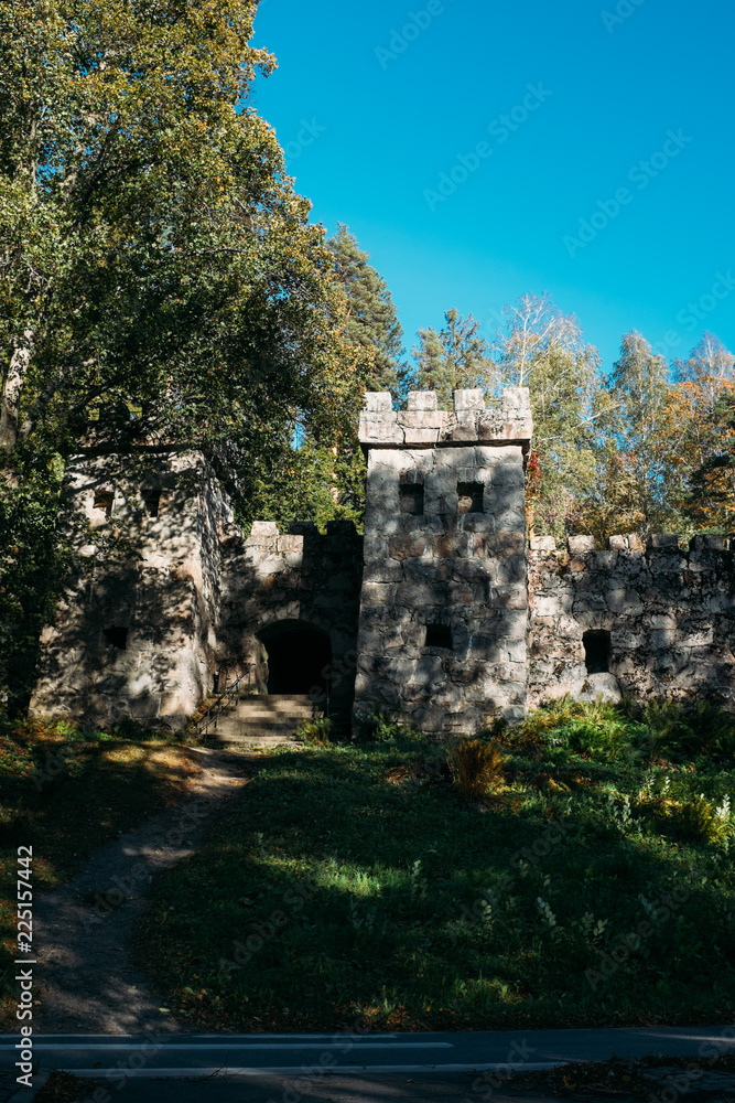 Granite or stone fortress in the national park Aulanko, Finland Granite or stone fortress in the national park Aulanko, Finland