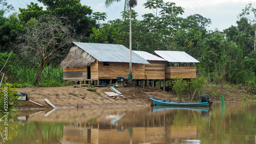 remote village in the amazon rainforest of peru