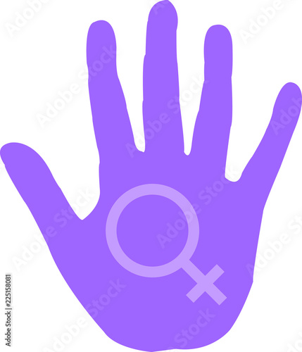 Mano morada contra la violencia de género.