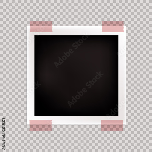 Vector Photography Frame, Blank Template, Isolated Card.