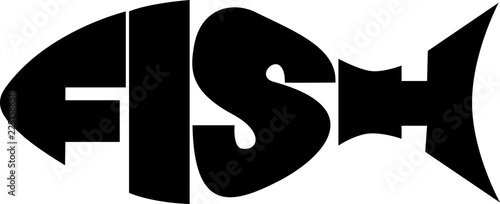 stylized word fish