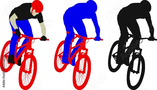 silhouette man on bicycle